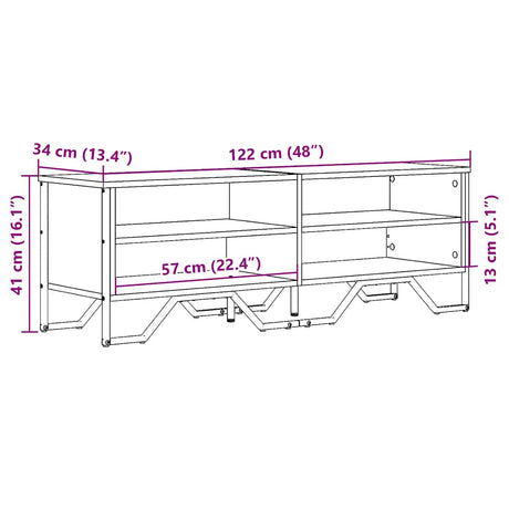 Tv Cabinet 122X34X41 Cm Engineered Wood