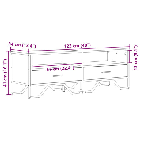 Tv Cabinet 122X34X41 Cm Engineered Wood