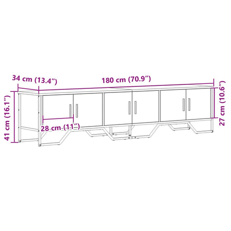 Tv Cabinet 180X34X41 Cm Engineered Wood