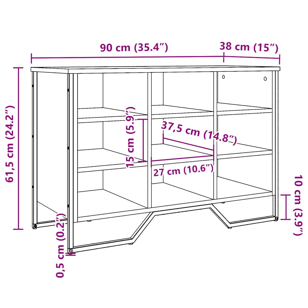 Shoe Cabinet 90X38X Engineered Wood