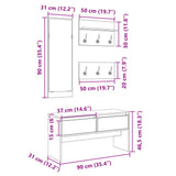 4 Piece Hallway Furniture Set Sonoma Oak Engineered Wood