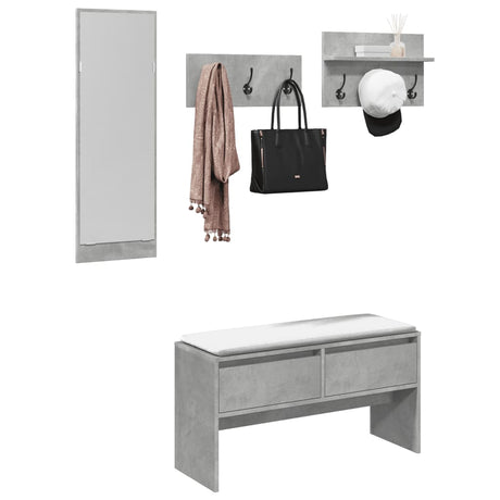 4 Piece Hallway Furniture Set Engineered Wood