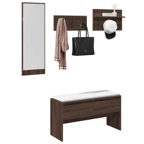 4 Piece Hallway Furniture Set Engineered Wood