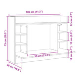 Wall-Mounted Desk 105X48X75 Cm Engineered Wood