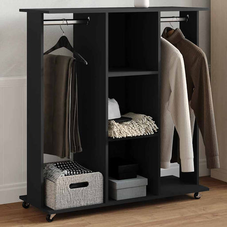 Wardrobe With Wheels 102X38X110 Cm Engineered Wood