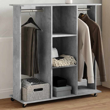 Wardrobe With Wheels 102X38X110 Cm Engineered Wood
