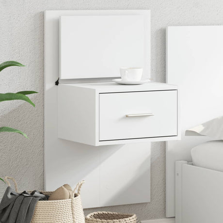 Wall-Mounted Bedside Cabinet With Led Lights