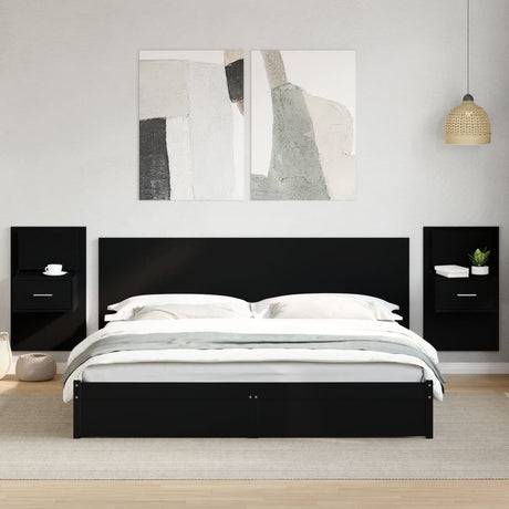 Wall-Mounted Bedside Cabinet With Led Lights