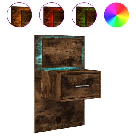 Wall-Mounted Bedside Cabinet With Led Lights