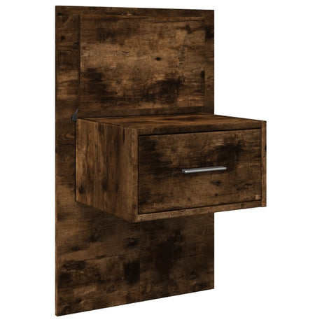 Wall-Mounted Bedside Cabinet With Led Lights