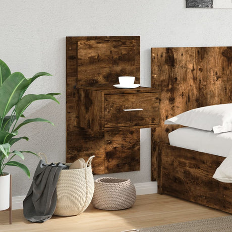 Wall-Mounted Bedside Cabinet With Led Lights