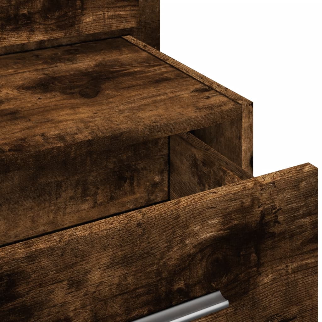 Wall-Mounted Bedside Cabinet With Led Lights