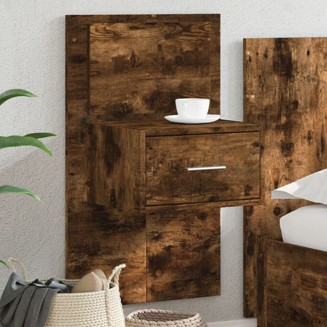 Wall-Mounted Bedside Cabinet With Led Lights