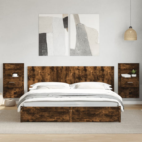 Wall-Mounted Bedside Cabinet With Led Lights