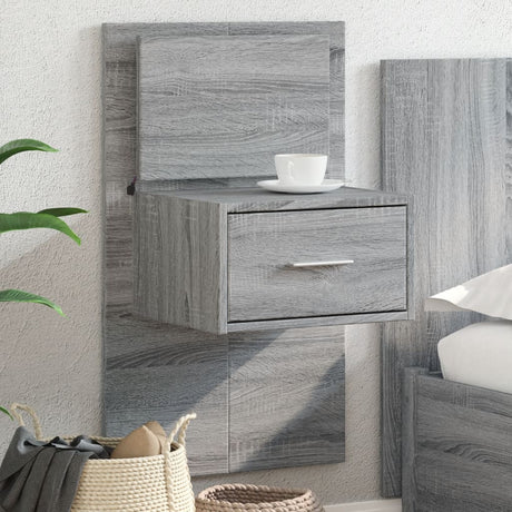 Wall-Mounted Bedside Cabinet With Led Lights