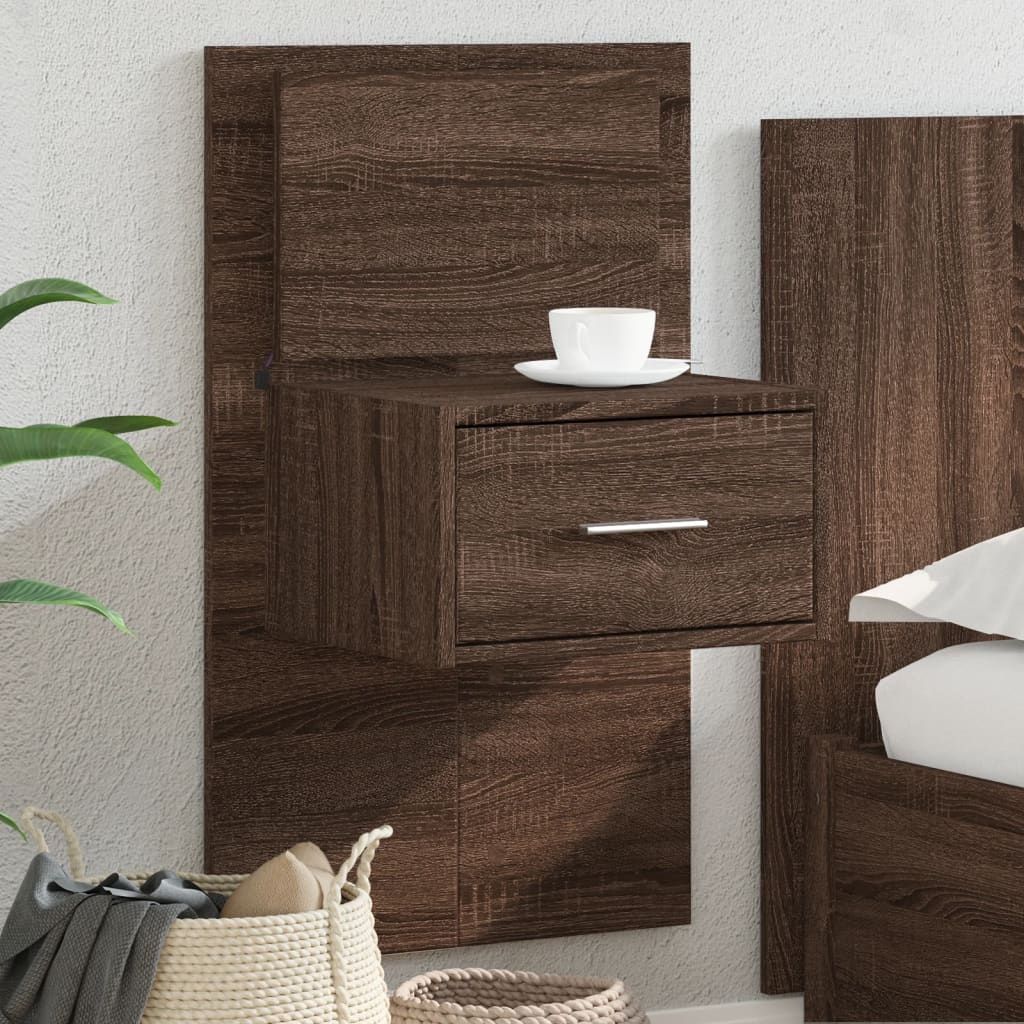 Wall-Mounted Bedside Cabinet With Led Lights