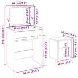 Dressing Table And Stool 60X40X113.5 Cm