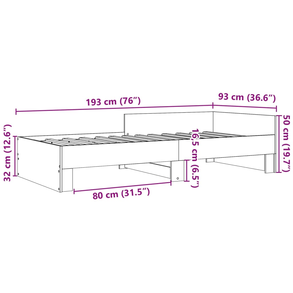 Bed Frame Without Mattress Single Engineered Wood
