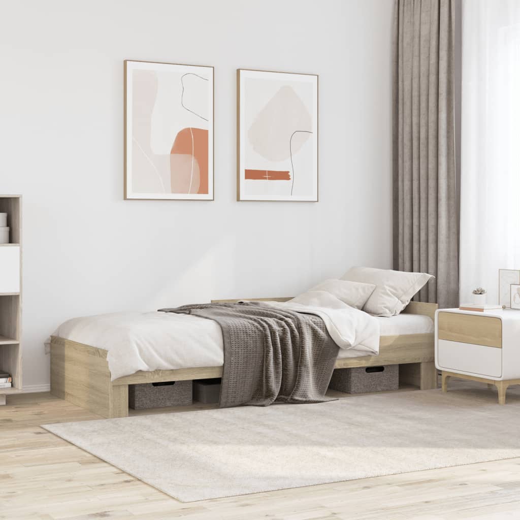 Bed Frame Without Mattress Single Engineered Wood