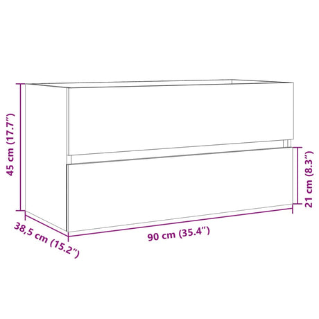 Sink Cabinet Sonoma Oak 90X38.5X45 Cm Engineered Wood