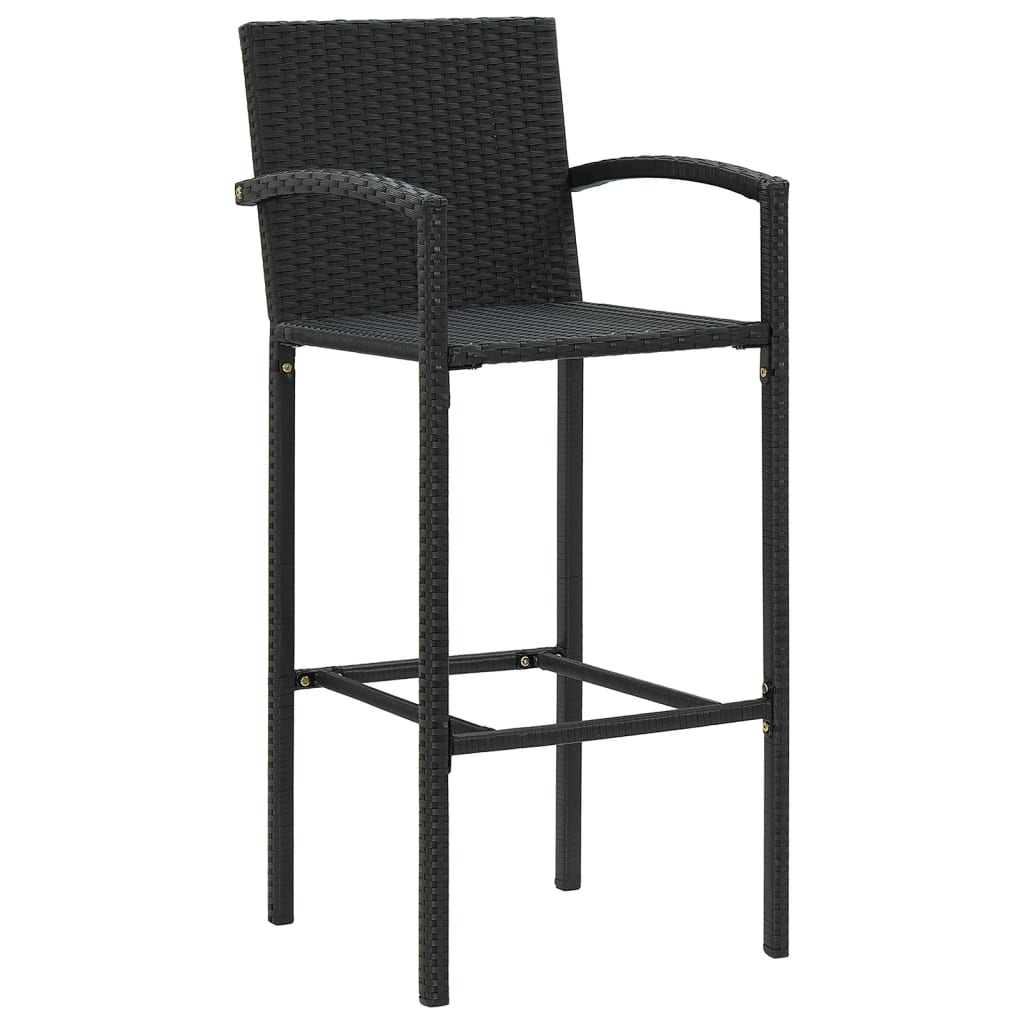 3 Piece Garden Bar Set Solid Wood Acacia And Poly Rattan