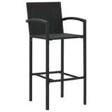 3 Piece Garden Bar Set Solid Wood Acacia And Poly Rattan