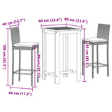 3 Piece Garden Bar Set Solid Wood Acacia And Poly Rattan