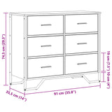 Chest of Drawers Sonoma Oak 91x35.5x74.5 cm Engineered wood