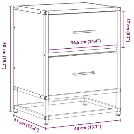 Bedside Cabinet 40X31X50 Cm Engineered Wood