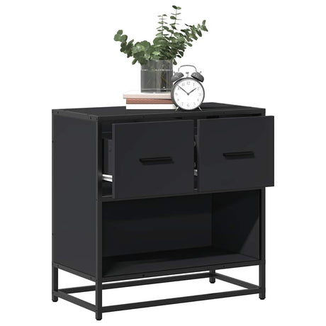 Bedside Cabinet 60X31X60 Cm Engineered Wood And Metal