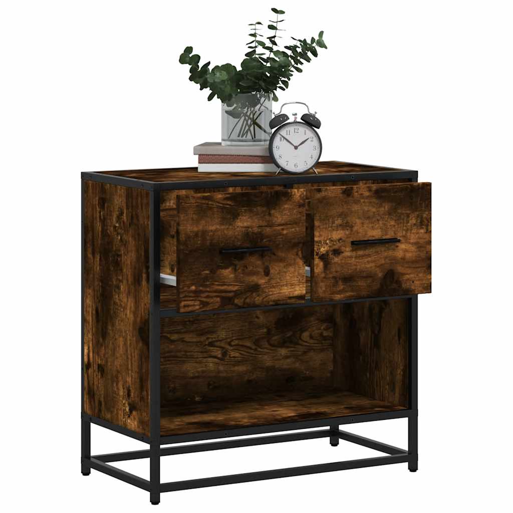 Bedside Cabinet 60X31X60 Cm Engineered Wood And Metal