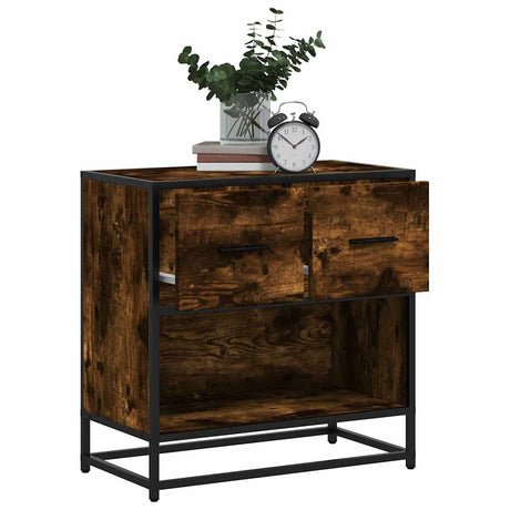Bedside Cabinet 60X31X60 Cm Engineered Wood And Metal