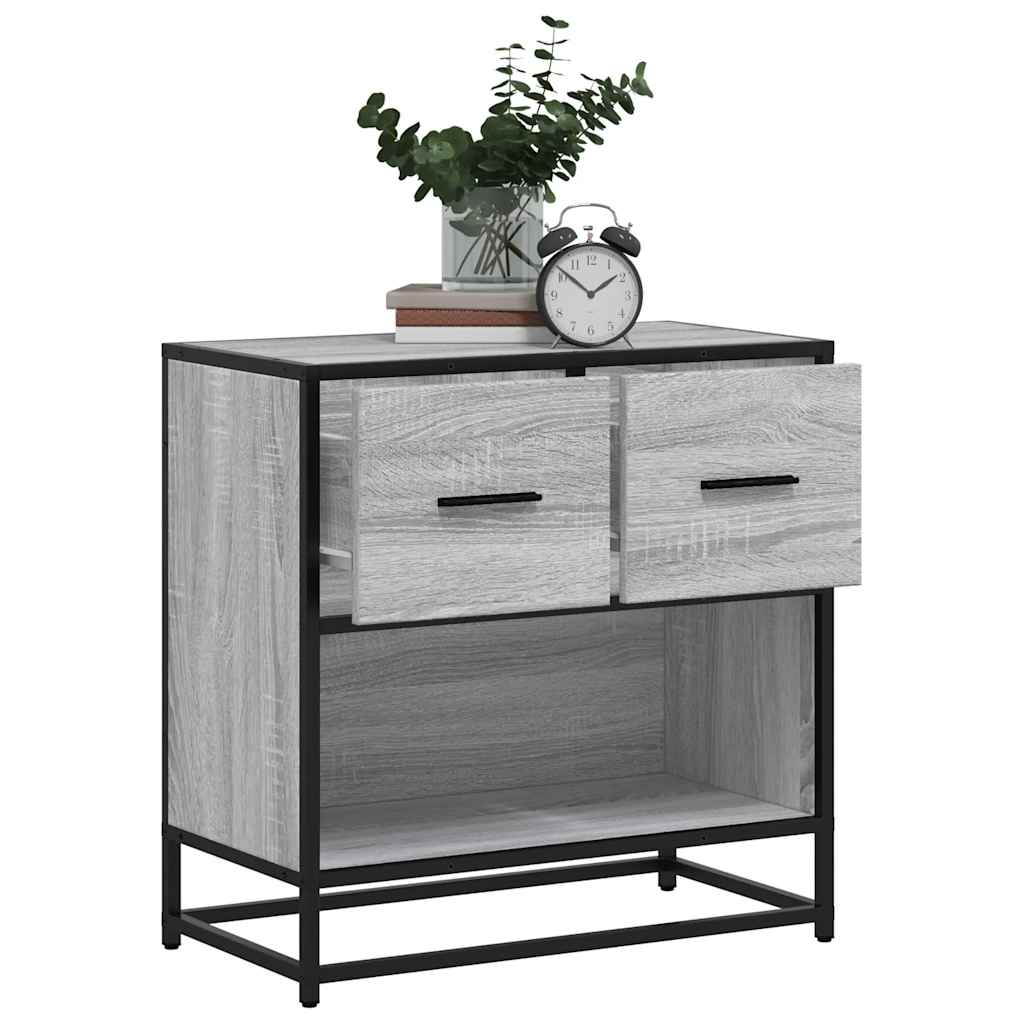 Bedside Cabinet 60X31X60 Cm Engineered Wood And Metal