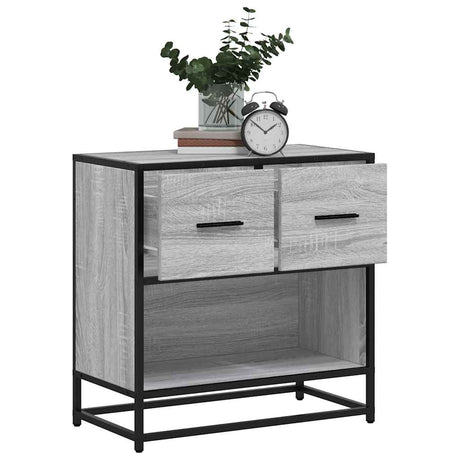 Bedside Cabinet 60X31X60 Cm Engineered Wood And Metal
