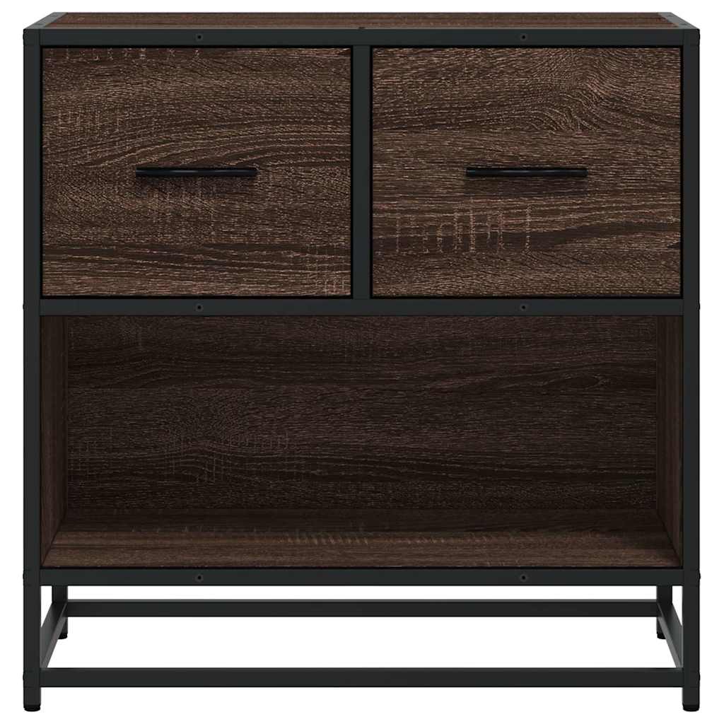 Bedside Cabinet 60X31X60 Cm Engineered Wood And Metal