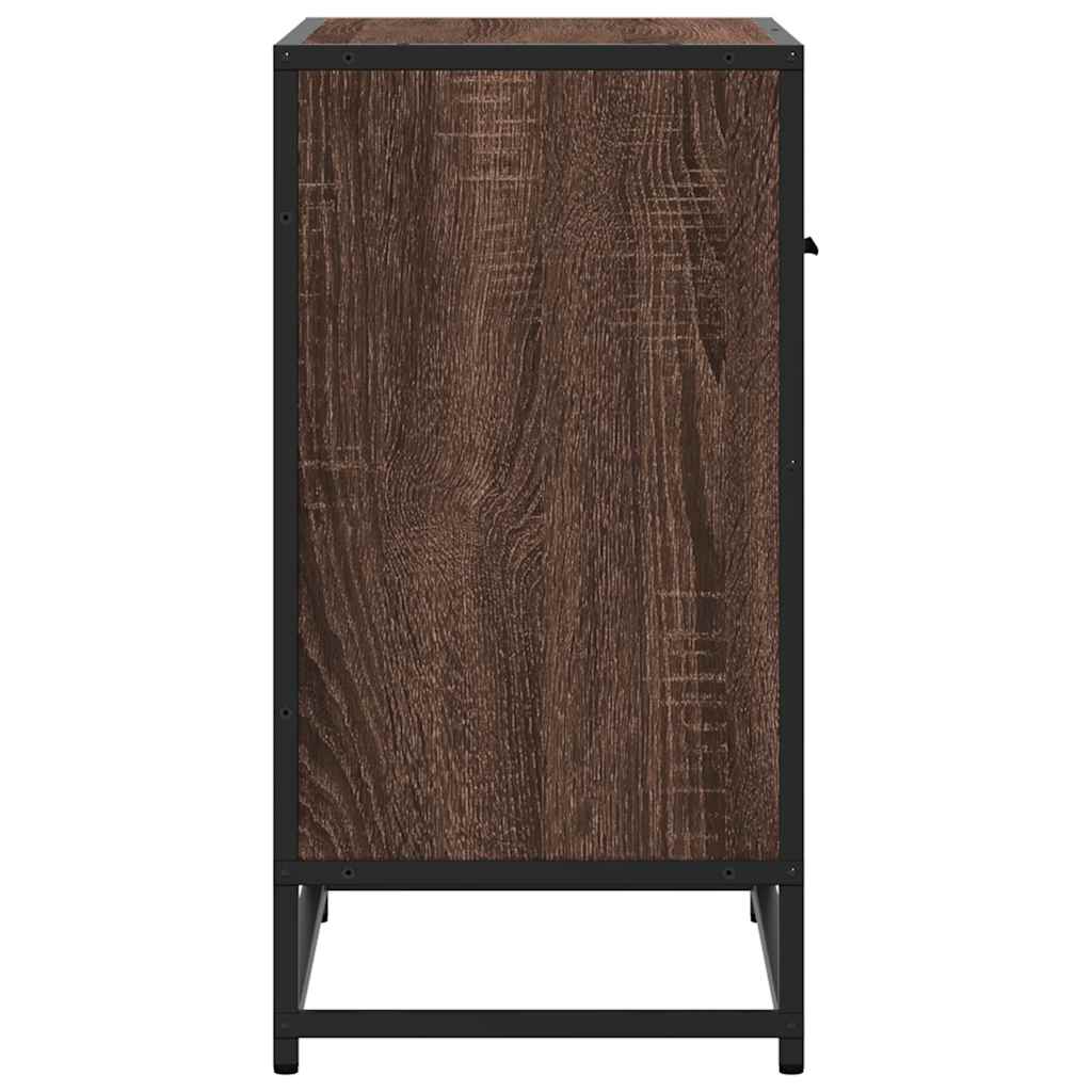 Bedside Cabinet 60X31X60 Cm Engineered Wood And Metal