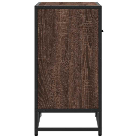 Bedside Cabinet 60X31X60 Cm Engineered Wood And Metal