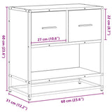 Bedside Cabinet 60X31X60 Cm Engineered Wood And Metal