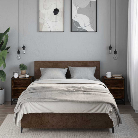 Bedside Cabinets 2 Pcs 40X31X50 Cm Engineered Wood And Metal