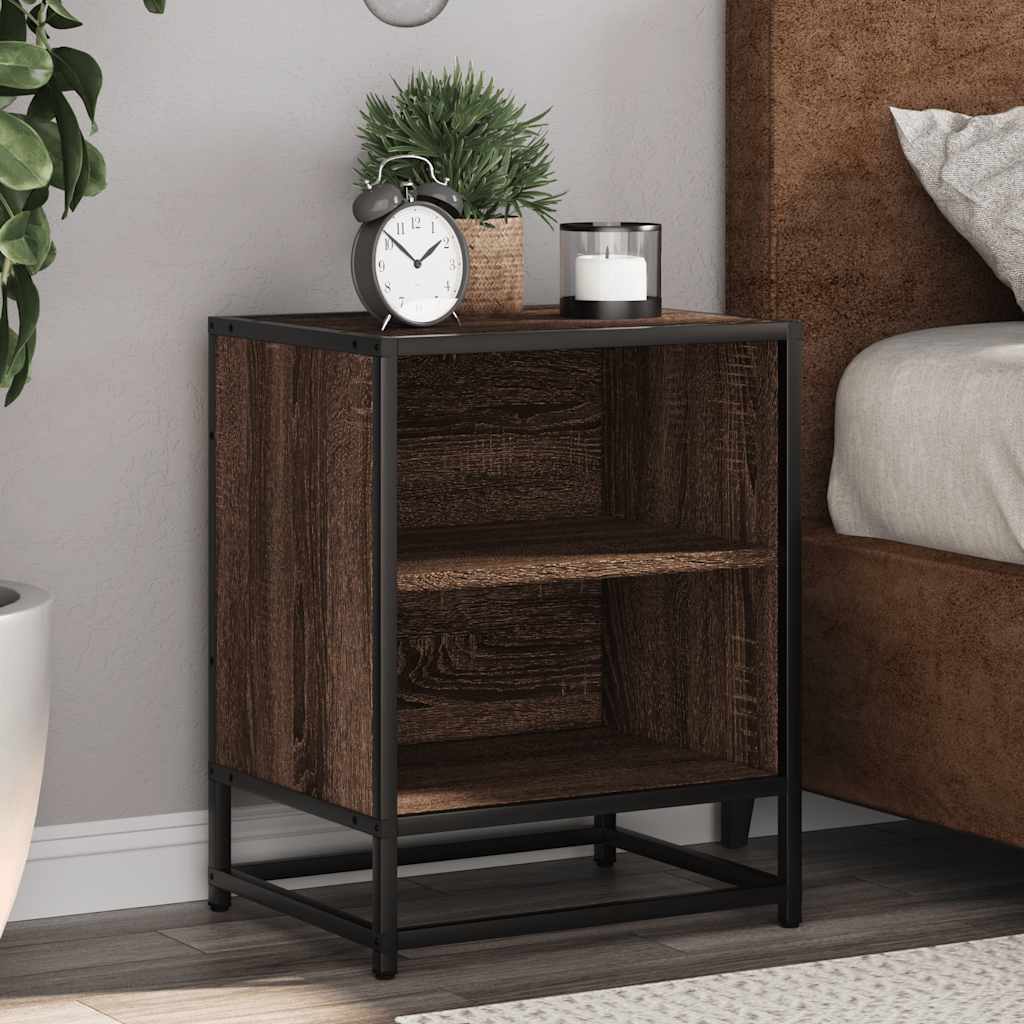 Bedside Cabinets 2 Pcs 40X31X50 Cm Engineered Wood And Metal