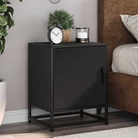 Bedside Cabinet 40X31X50 Cm Engineered Wood And Metal