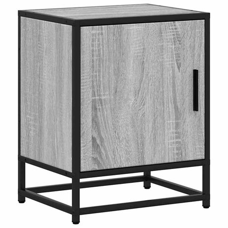 Bedside Cabinet 40X31X50 Cm Engineered Wood And Metal