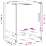 Bedside Cabinet 40X31X50 Cm Engineered Wood And Metal