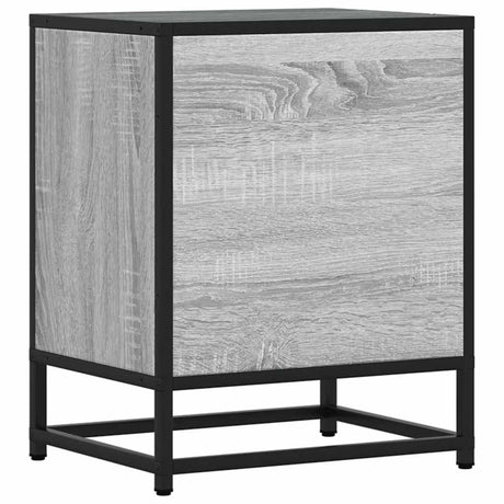 Bedside Cabinet 40X31X50 Cm Engineered Wood And Metal