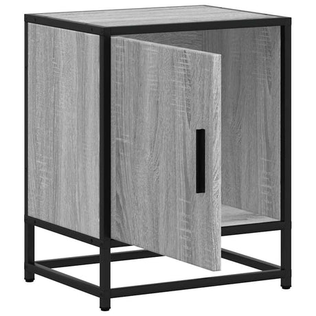 Bedside Cabinet 40X31X50 Cm Engineered Wood And Metal