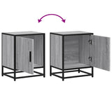 Bedside Cabinet 40X31X50 Cm Engineered Wood And Metal