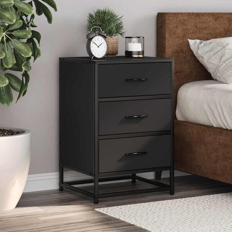 Bedside Cabinet 40X34.5X60 Cm Engineered Wood And Metal