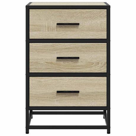 Bedside Cabinet 40X34.5X60 Cm Engineered Wood And Metal