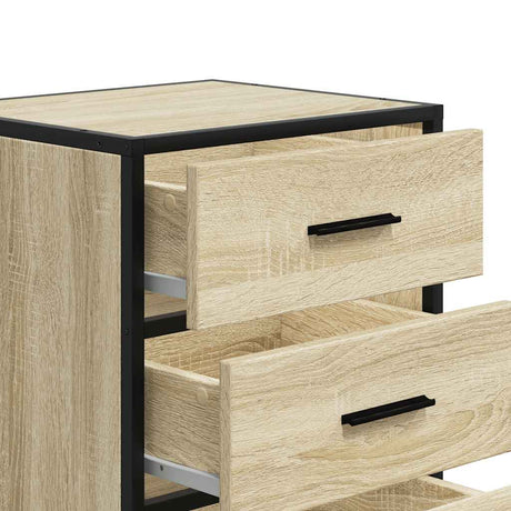 Bedside Cabinet 40X34.5X60 Cm Engineered Wood And Metal