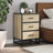 Bedside Cabinet 40X34.5X60 Cm Engineered Wood And Metal